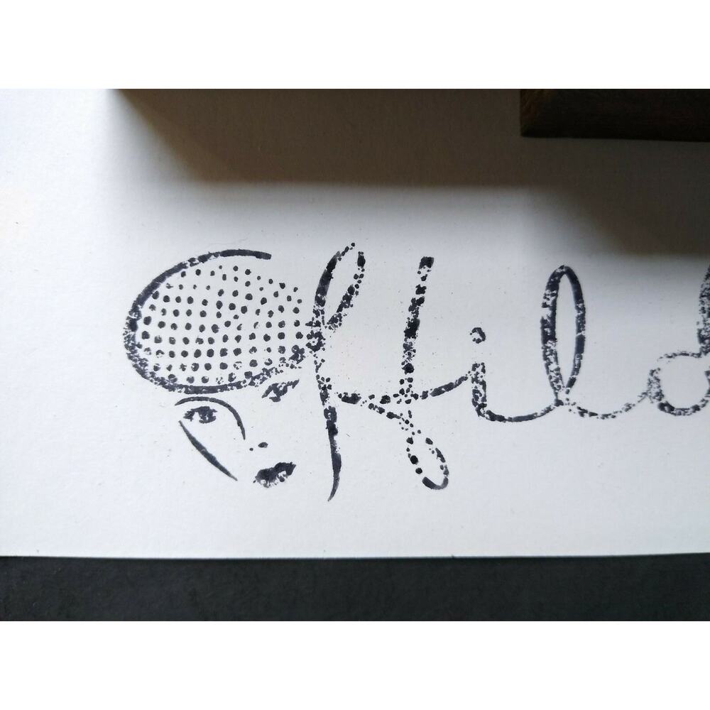 Hilda Printer Block Ink Stamp Letter Press Vintage Atlantic City Ladies Face - Picture 4 of 8